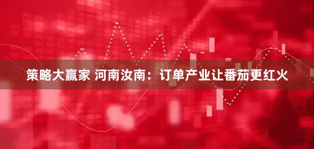 策略大赢家 河南汝南：订单产业让番茄更红火
